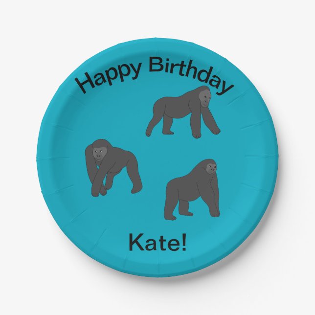 Gorillas Paper Plate (Front)