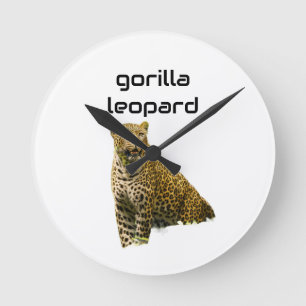 Gorilleopard: The Spotted Titan Round Clock
