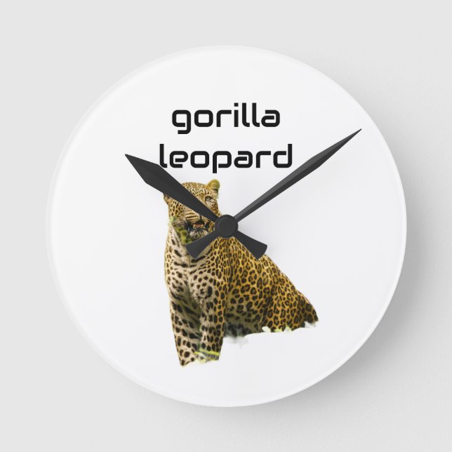 Gorilleopard: The Spotted Titan Round Clock (Front)
