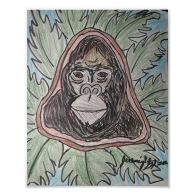 Gorillla Colour Pencil Photo Print (Front)