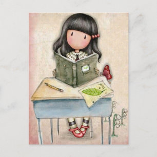 Gorjuss Girl Study Time Postcard 
