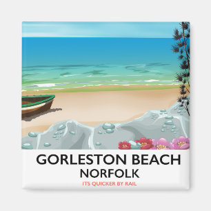 Gorleston Beach Norfolk Rail poster. Magnet