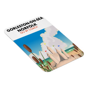 Gorleston-on-Sea Norfolk beach poster Magnet