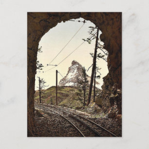 Gornergrat Railway, the Matterhorn from the tunnel Postcard