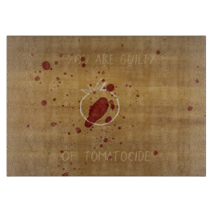 Gory Murdered Tomato Crime Scene Custom Text Cutting Board