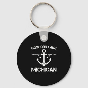 Goshorn lake michigan funny fishing camping summer key ring