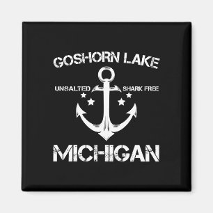 Goshorn lake michigan funny fishing camping summer magnet