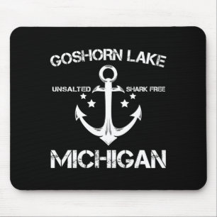Goshorn lake michigan funny fishing camping summer mouse pad