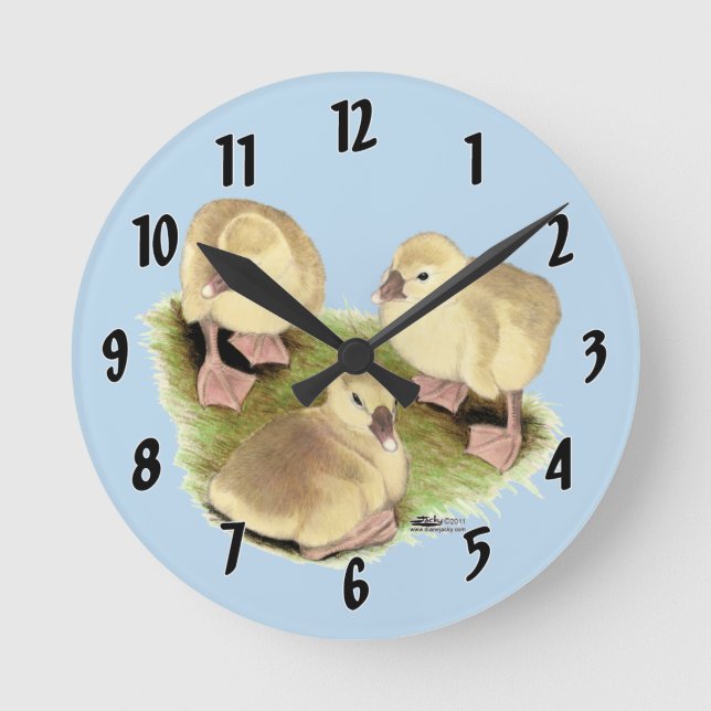 Goslings:  Buff African Round Clock (Front)