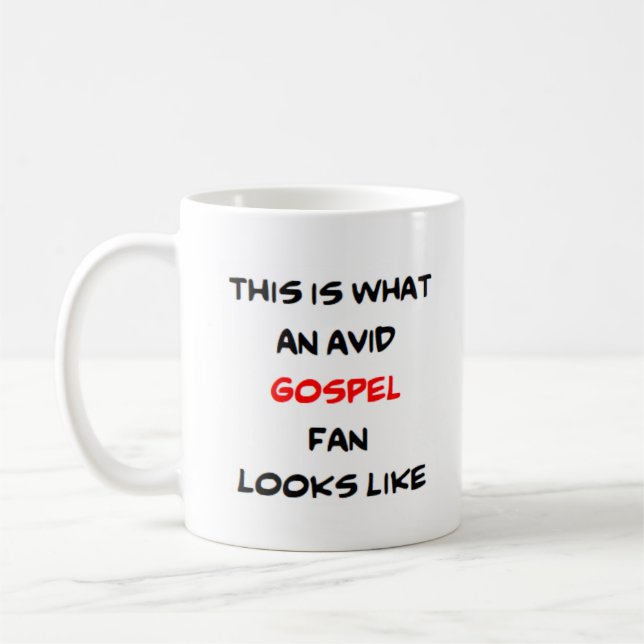 gospel fan, avid coffee mug (Left)