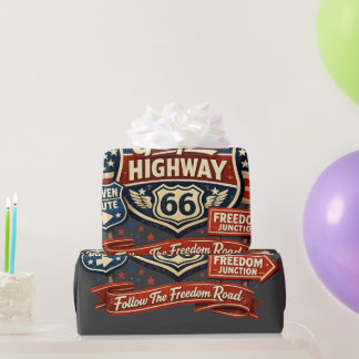 Gospel Highway 66 Christian Patriotic Design Wrapping Paper