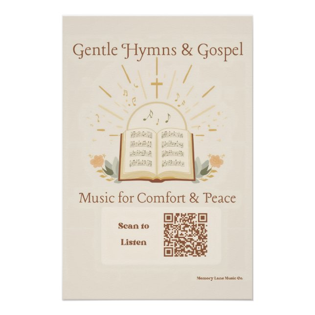 Gospel Hymns Memory Care Poster Dementia Alzheimer (Front)