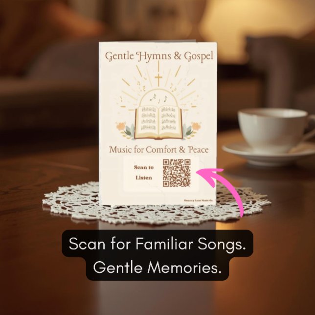 Gospel Hymns Playlist Greeting Card Dementia (Classic gospel hymns for easy listening)