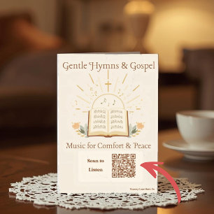 Gospel Hymns Playlist QR Code for Comfort Holiday Card