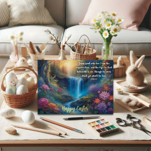 Gospel of John Resurrection Verse Woodland Easter Foil Holiday Card