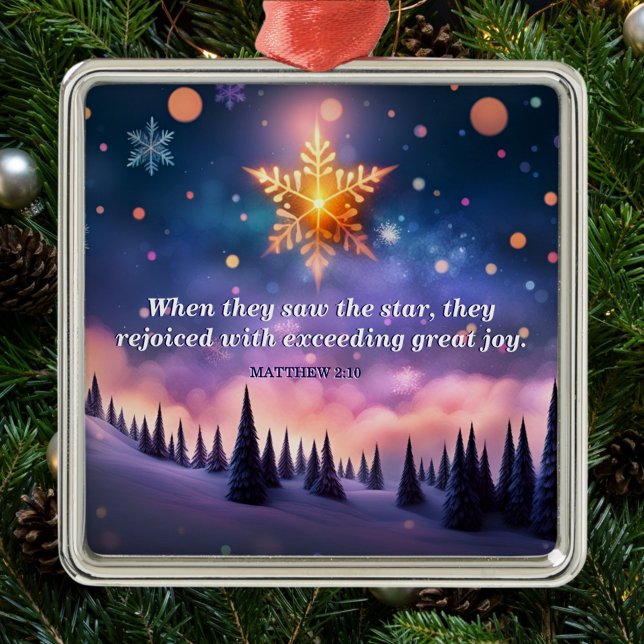 Gospel of Matthew Bible Verse Christmas Star Metal Ornament (Creator Uploaded)