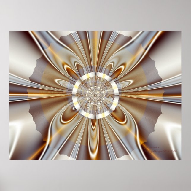 Gossamer Beautiful Abstract Fine Art Fractal Poster (Front)