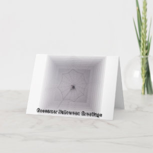 Gossamer Cute Spider on Web Halloween Greetings Card