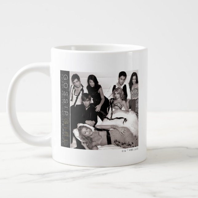Gossip Girl Black and White Group Graphic Large Coffee Mug (Left)