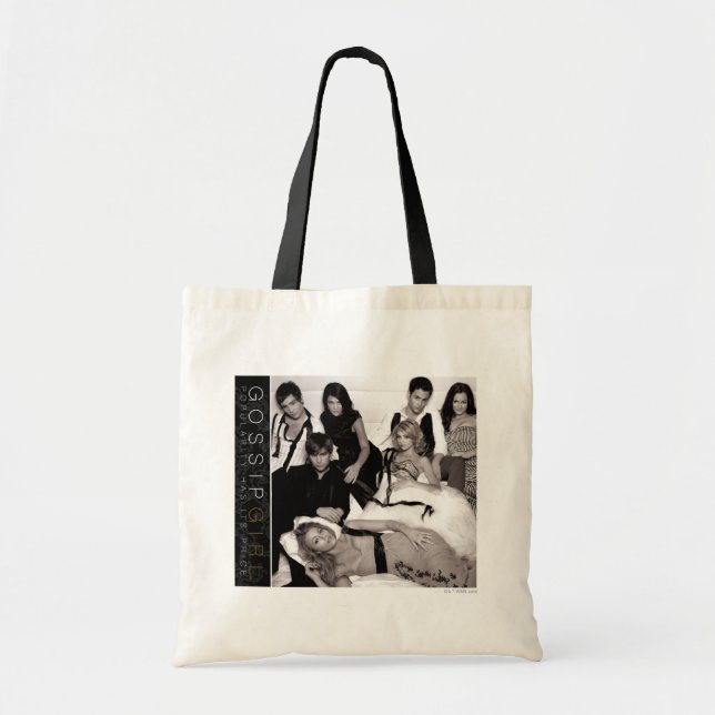 Gossip Girl Black and White Group Graphic Tote Bag (Front)