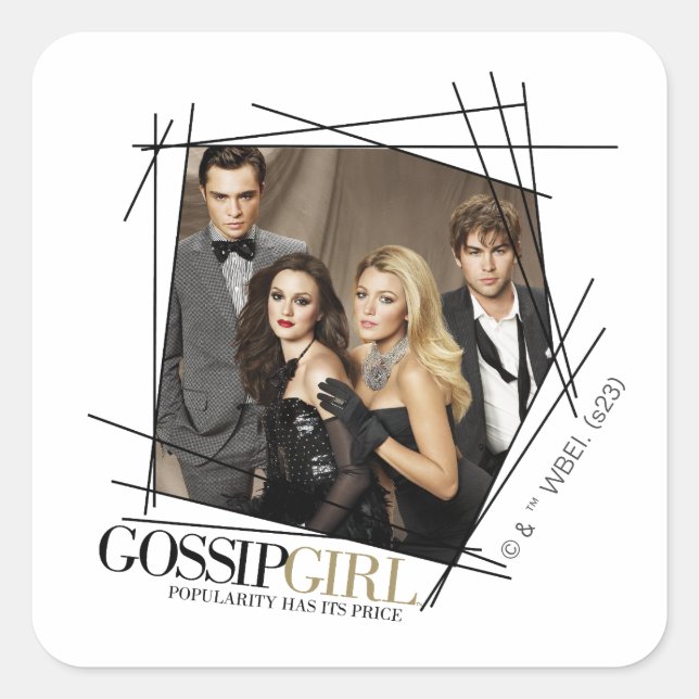 Gossip Girl Glamour Group Graphic Square Sticker (Front)