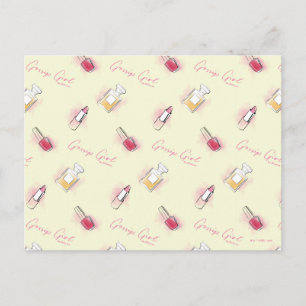 Gossip Girl Lipstick & Perfume Pattern Postcard