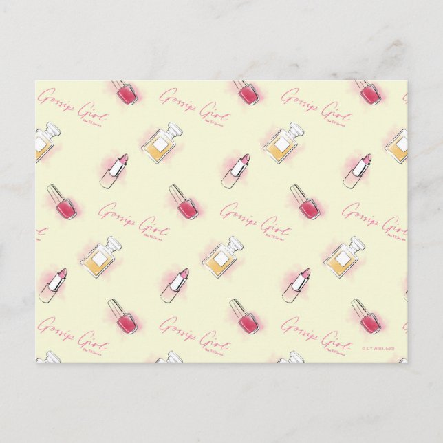 Gossip Girl Lipstick & Perfume Pattern Postcard (Front)