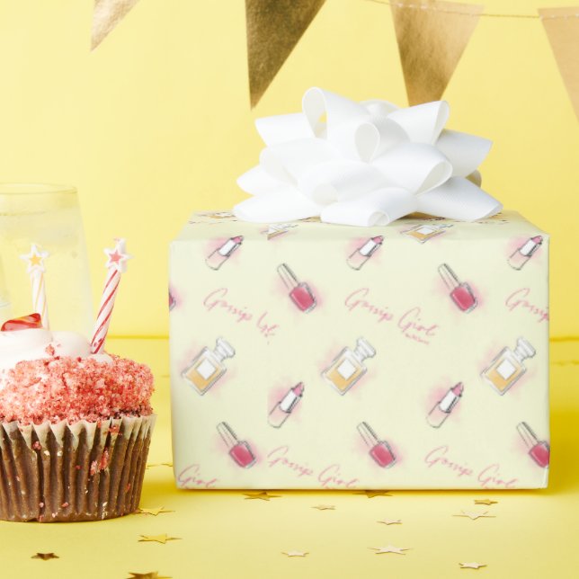Gossip Girl Lipstick & Perfume Pattern Wrapping Paper (Birthday Party)
