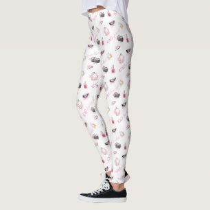 Gossip Girl Makeup Pattern Leggings