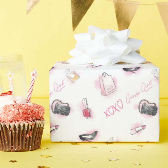 Gossip Girl Makeup Pattern Wrapping Paper (Birthday Party)