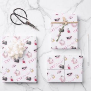 Gossip Girl Makeup Pattern Wrapping Paper Sheet