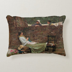 Gossip - John William Waterhouse Decorative Cushion