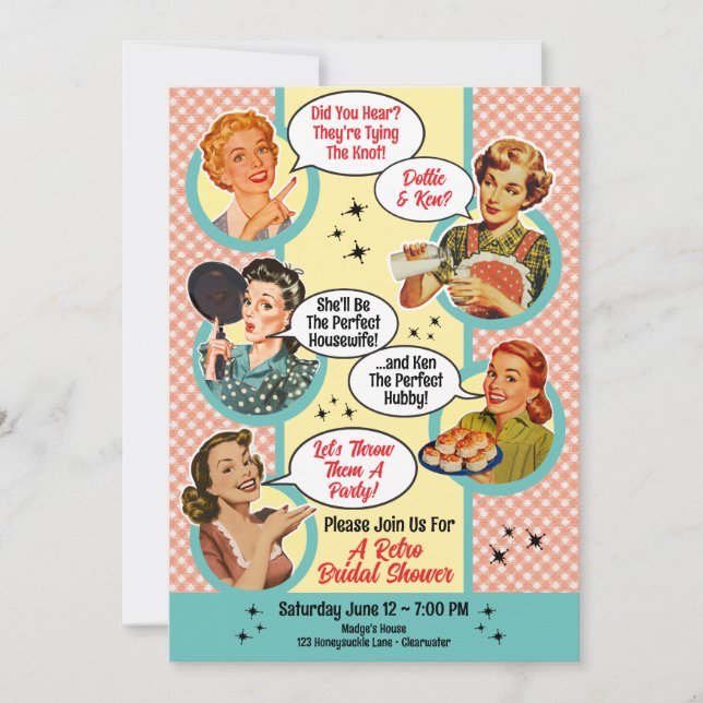 Gossiping Housewife Bridal Shower Invitation (Front)