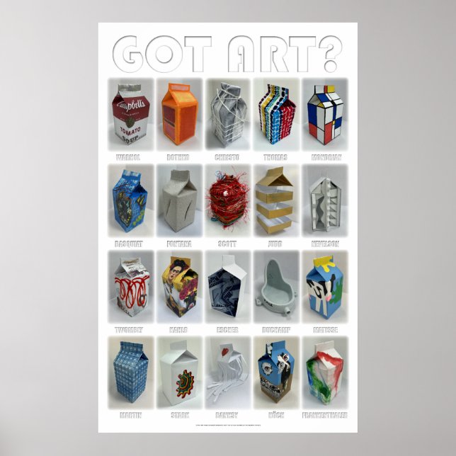 GOT ART? Parody images of famous artworks as milk Poster (Front)