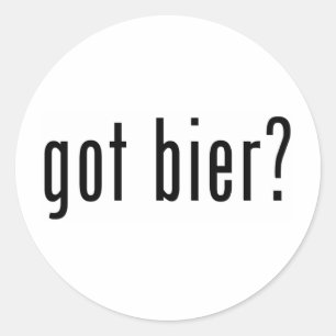 got bier? classic round sticker