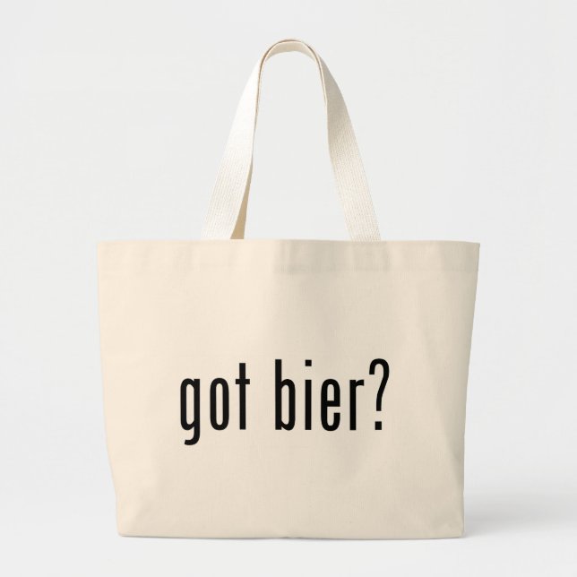got bier? large tote bag (Front)