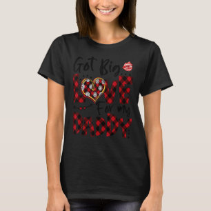 Got Big Love For My Daddy Red Plaid Heart Valentin T-Shirt