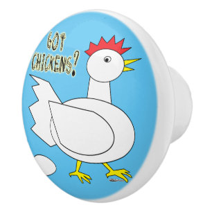 Got Chickens? Ceramic Knob