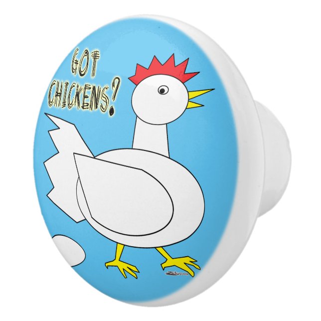 Got Chickens? Ceramic Knob (Right)