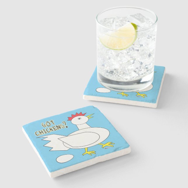 Got Chickens? Stone Coaster (Side)