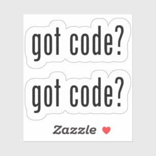 got code? Custom Cut 2 Stickers by Janz