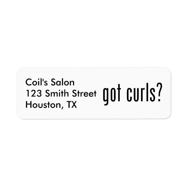 Got Curls? Return Address Label (Front)