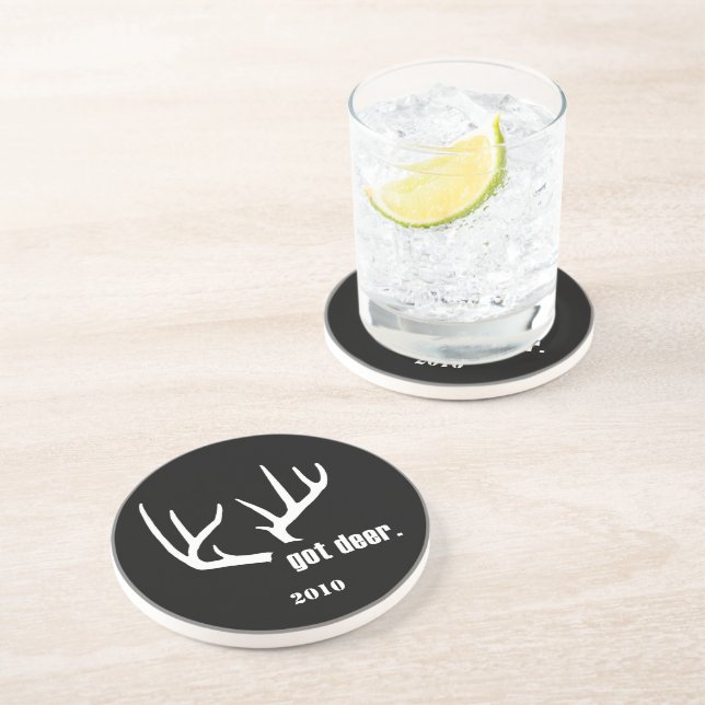 Got deer? Hunter Success coaster (black) (Side)