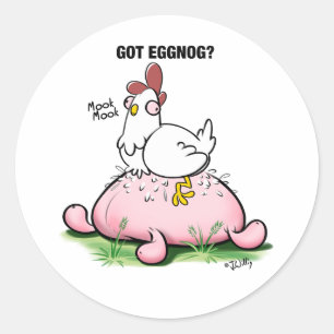 Got Eggnog? by Jeff Willis Art Mug Classic Round Sticker