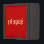 got eggnog? gift box<br><div class="desc">got eggnog? Eggnog, or egg nog, is a sweetened dairy-based beverage traditionally made with milk and/or cream, sugar, and beaten eggs. Brandy, rum, whisky, bourbon, Kahlúa, vodka, or a combination of liquors are often added; and the finished serving would be garnished with a sprinkling of ground cinnamon or nutmeg. Eggnog...</div>