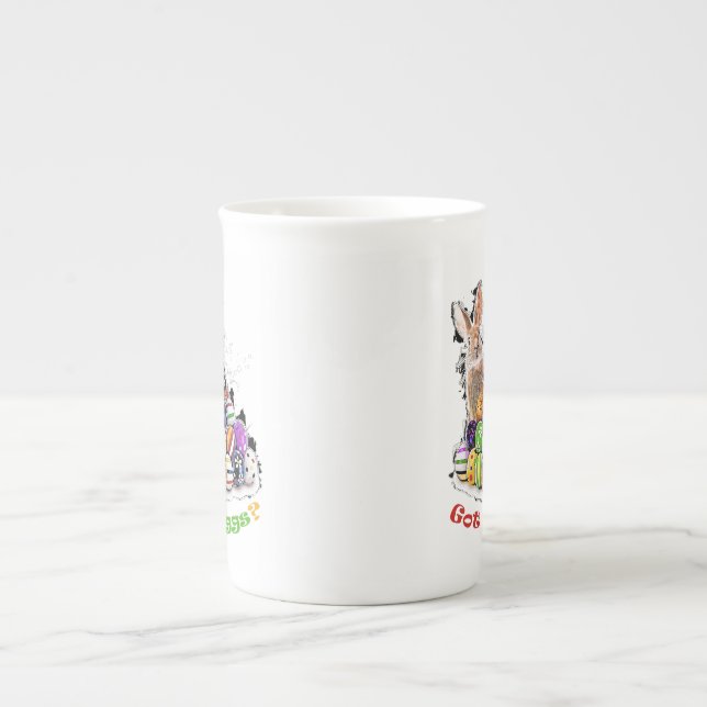 Got Eggs? Funny Easter Bunny Eggs Bone China Mug (Front)