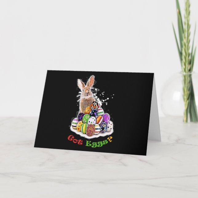 Got Eggs? Funny Easter Bunny Eggs Note Card (Front)