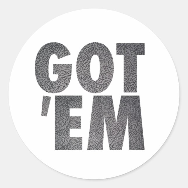 GOT EM ELEPHANT CEMENT CLASSIC ROUND STICKER (Front)