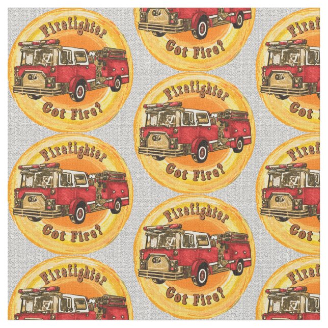 Got Fire Firefighter Fabric (Close Up)