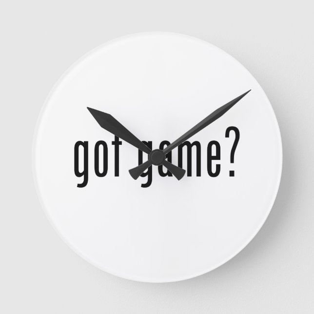got game? round clock (Front)